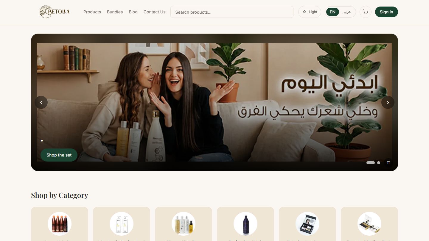 Betolla home page